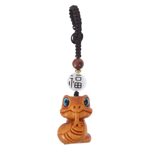 TOYANDONA Llavero de Serpiente Tallado en Madera 32 CM Colgante Decorativo para Bolso Accesorio Simbólico para Año Chino Llavero de Resina Artesanal Adorno de Serpiente para