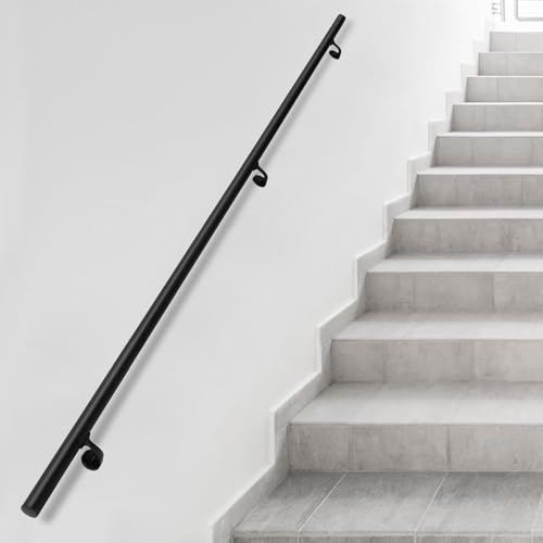 Kit de rampe d'escalier en tube rond galvanisé avec barres d'appui de sécurité
