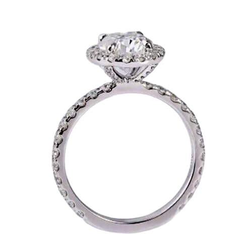Bague en argent sterling 925 massif et moissanite DEF-VVS pour femme