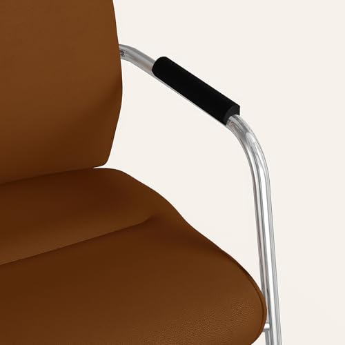 Image of Interio by Godrej La Sede Visitor Leather Executive Chair Dark Tan