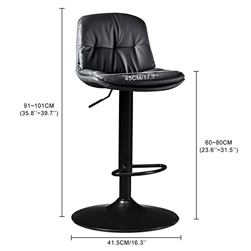 Tabouret de bar lot de 2 réglable avec dossier cuisine comptoir - 3