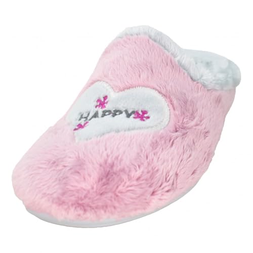 Chaussures roses VulcaBicha 4349 douces à motif cœur et peluche confortable