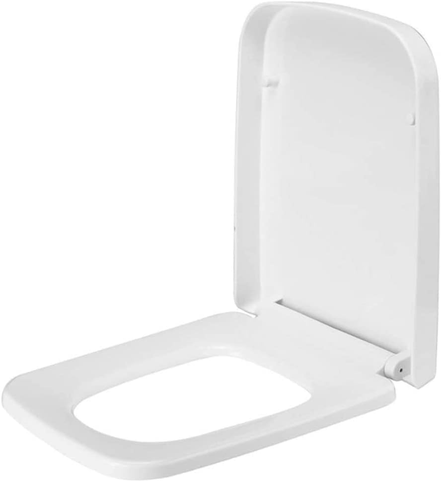 Elite WhiteSquare Toilet Seat with Top Fix Adjustable Hinges | Soft Close Lid | Quick Release for Easy Clean | Anti-Bacterial | Modern Luxury Design