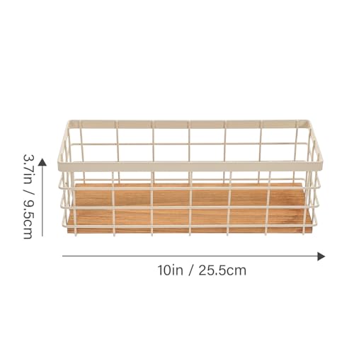 Cesta de almacenamiento de diseño elegante en hierro blanco robusto 3