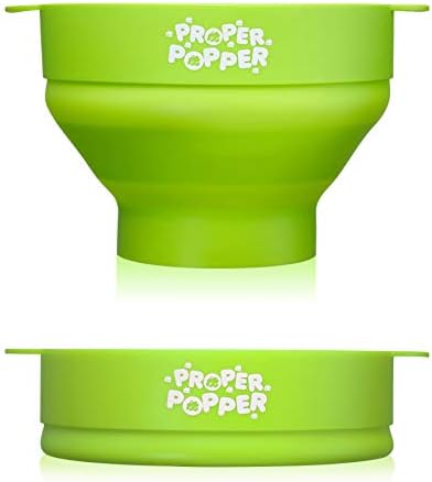 The Original Proper Popper Microwave Popcorn Popper, Silicone Popcorn Maker, Collapsible Bowl BPA Free & Dishwasher Safe - (Green) - 4
