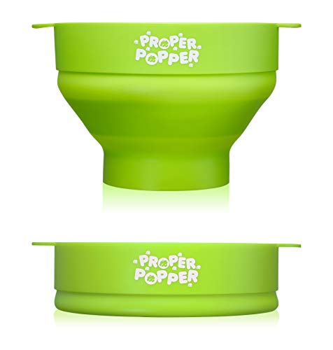 Image of The Original Proper Popper Microwave Popcorn Popper, Silicone Popcorn Maker, Collapsible Bowl BPA Free & Dishwasher Safe - (Green)