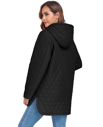 Vidifid Women's Oversized Quilted Jacket in Classic Black – Casual, Cozy, and Chic for Fall and Winter - Image 5