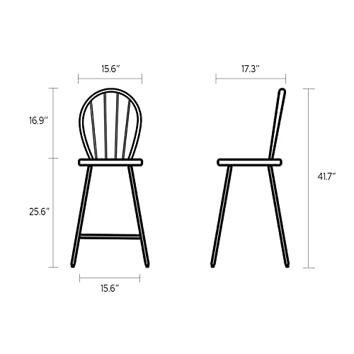 Vicllax Outdoor Kitchen Metal Bar Height Chairs Set Of 2, Counter Height Chairs With Spindle Back For Kitchen Dining Room, All Weather Metal Frame Dining Chairs For Patio Lawn Garden Backyard Deck #TOP5