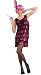 Woman's Jazzy Flapper Costume, Pink/Black, Medium/Large