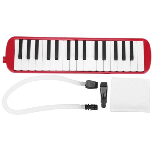 32 touches de piano Melodica Pianica Tube Long Flexible Melodica Tube avec embouchure sarbacane sac de transport(rouge) instrument à vent Piano Enfant Bois