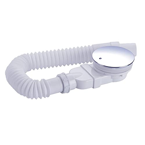 Ablaufgarnitur Dusche 90mm mit Geruchverschluss für Duschwannen Duschtasse, Ablaufgarnitur Set Dusche, Chrom Cover