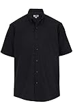 Hombres de poliéster/algodón resistente a las arrugas se puede lavar a máquina. Camiseta de manga corta popelín - negro -