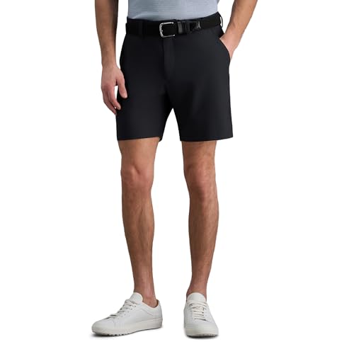 Haggar Men's Sport Straight Fit Hybrid Short - 7 Inch Inseam Black
