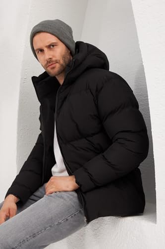 Danger Erkek Garnili Su Ve Rüzgar Geçirmez Oversize Şişme Mont Siyah-561DNGR-M - Görsel 7