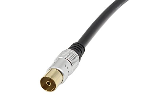 9.5mm PAL TV Coaxial Cable,zdyCGTime 1ft 9.5mm Male to 9.5mm Female Adapter Cord Coaxial TV Cable,for Satellite TV, Cable Modem, Set-top Box Gold Plated