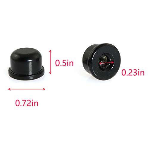 Dzs Elec 4Pcs 1-3/8" Black Table Lamp Decorative Finial Solid Metal Lamp Finials For Lamp Harp 1/4-27 Tapped #TOP1