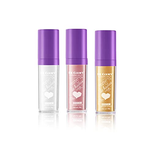 Pakivs 3 Farben Highlighter Puder Stick Set,Glitzer Patting Puder,Body Shimmer Patting Powder Fairy Highlight Patting Powder Sparkle Patting Powder Festival Party Makeup Cover