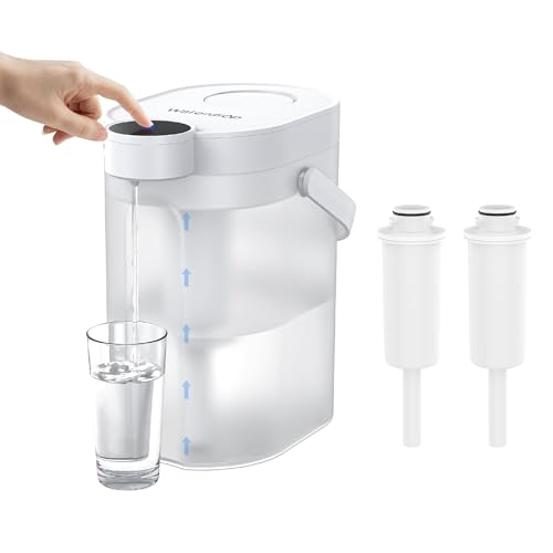 Image of Waterdrop ED06W Electric Water Filter Pitcher with 2 Filters, 17-Cup, White | FreshTaste Rechargeable Dispenser, Instant Countertop Purifier, Reduce Chlorine, Lead, Copper, Purify, Soften Water