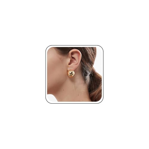 Inateannal Pendientes Boho De Media Bola Redondos Pendientes De Oro Pendientes De Media Bola Redondos Pendientes De Boton Cúpula Grandes Pendientes Redondos Pulidos Pendientes Minimalistas Geometricos