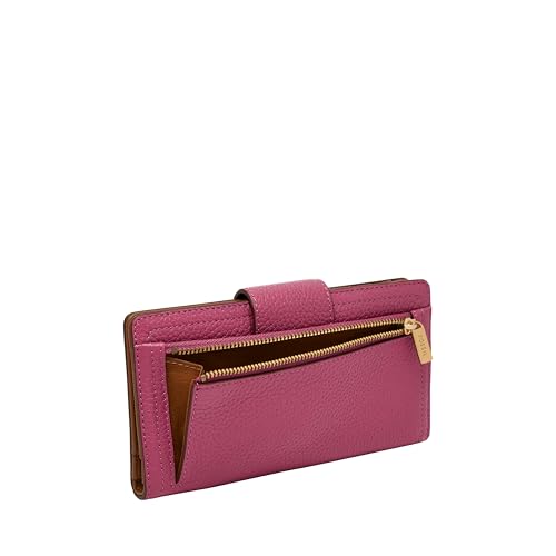 Image of Fossil Women's Logan Leather Wallet RFID Blocking Tab Clutch