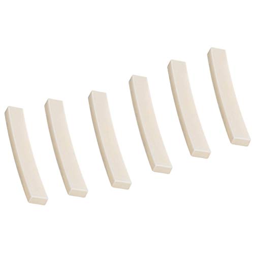Heallily Electric Bone Nut Replacement 6 Pcs Bass Guitar Nut Blank Bone Nuts Electric Guitar Nut Replacement Neck Parts For Electric Acoustic Classical Cigar Guitar Mandolin Electric Guitar Nut #TOP7
