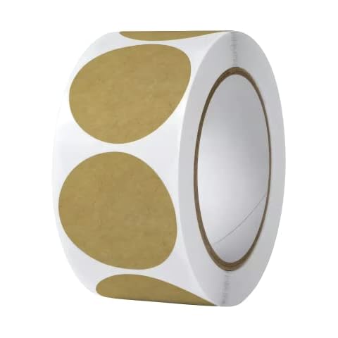 Savana 1" Inch Natural Brown Kraft Stickers (1000 Per Roll) - Round Blank Stickers for Store Owners, Crafts, Organizing, Jar and Canning Labels, Price Tags Cover