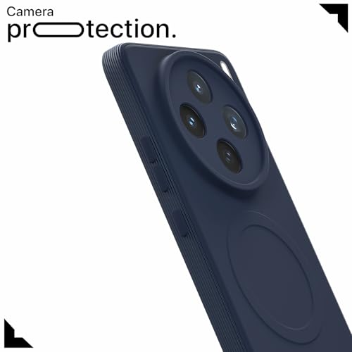 Image of Pikkme Back Cover for Vivo X200T 5G Soft Matte Silicone Mag-Safe Design (Mag-Safe Not Support) Camera Protection | Slim Fit Bumper Cover (Blue)