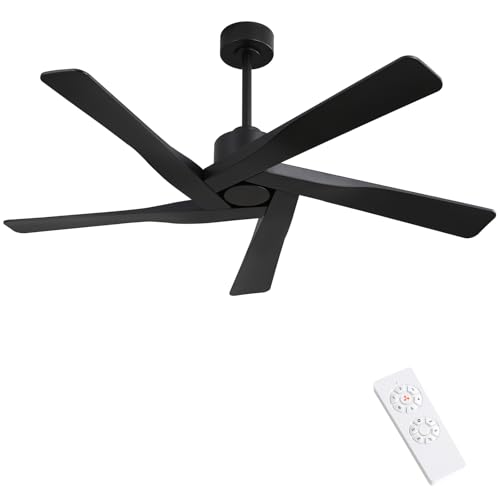 WINGBO 54 Matte Black DC Ceiling Fan with Remote