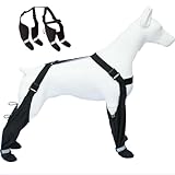 Dog Suspender Boots for Large Dogs, Anti-Slip Dog Paw Boot Leggings, Adjustable Dogs Shoes Winter Snow Rain Hiking, Large