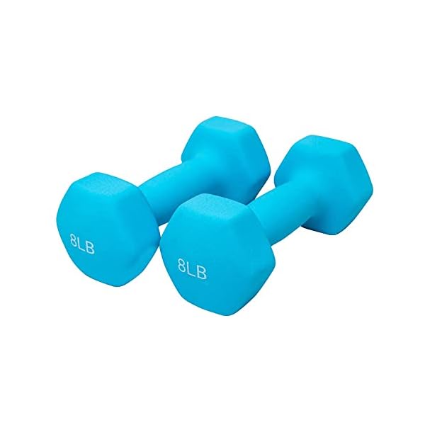 FUXION Neoprene Dumbbell Hand Weights, Sets of 2 Hexagon Non-Slip Weights for Home Gym Yoga Pilates Workout 1 FUXION Neoprene Dumbbell Hand Weights, Sets of 2 Hexagon Non-Slip Weights for Home Gym Yoga Pilates Workout