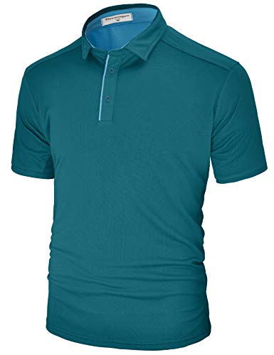 Derminpro Mens Regular Fit Polo Shirt Short Sleeve Soft Quick-Dry Breathable Athletic T-Shirts Sapphire XX-Large