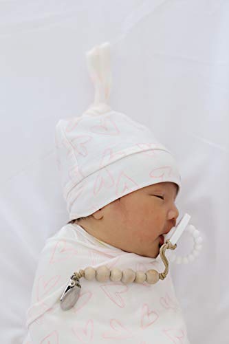 Image of Copper Pearl Baby Beanie Hat Top Knot Stretchy Soft Lola