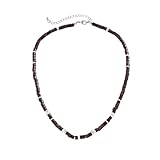 Karma NH11438438 - Collar de madera marrón y plata para hombre, cadena de hombre, collar moderno regalo para él