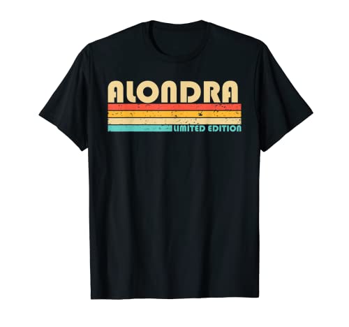 ALONDRA Nome Personalizzato Retro Vintage 80s 90s Compleanno Maglietta