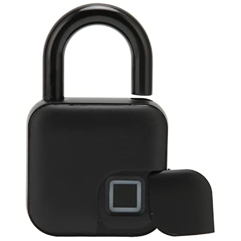 Keyless Fingerprint Padlock, Portable Smart Lock USB Rechargeable Biometric Digital Padlock for Door, School, Bike, Luggage Bags, Cabinets, Office, IP55 Waterproof Cover