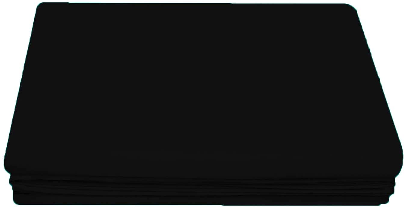 Cotton Connection Black Percale Polycotton Flat Sheet Easy Care (, King)