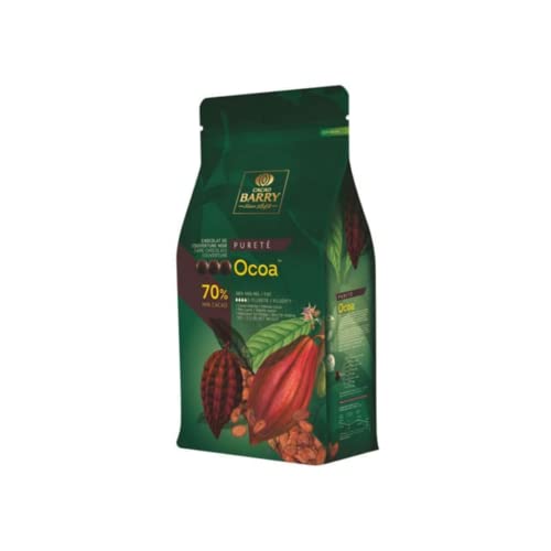 Cacao Barry Dark Chocolate Pistoles 70% – 5kg Bulk Bag | Premium Couverture Chocolate for Baking, Moulding, Ganache & Professional Pastry