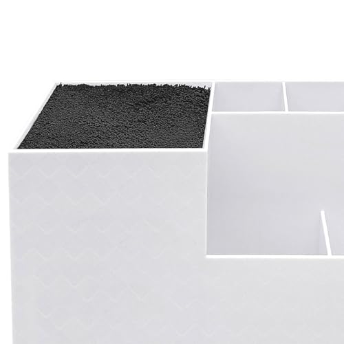 Rangement d'outils de coiffure blanc avec support de ciseaux et bac pour peignes