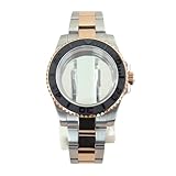 Gladiaond 1 cassa for orologio subacqueo SUB GMT impermeabile 20 bar da 40 mm, argento, oro rosa, for movimento NH34, NH35, NH36, NH38, quadrante 28,5(Silver Rose Gold18)