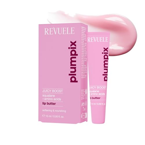 Revuele Juicy Boost Lip Butter: bálsamo labial afrutado con vitamina E y extractos de frutas, hidrata intensamente y da un brillo natural, vegano, 15 ml