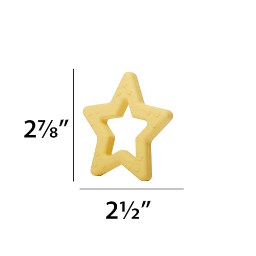 Image of C.R. Gibson 100% Food Grade Silicone Star Baby Teether for Infants, 2.75 inch x 4.25 inch, Multicolor (Pack of 2)
