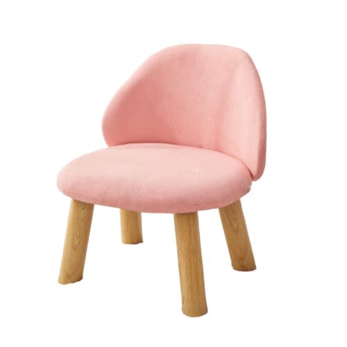 JiFocelt リビング/玄関/寝室用 木製多機能腰掛け|背もたれ付・滑り止め|低背軽量コンパクト|足掛け・靴換え・フォークスツール対応 (ピンク??スツールカバーは取り外し可能です)