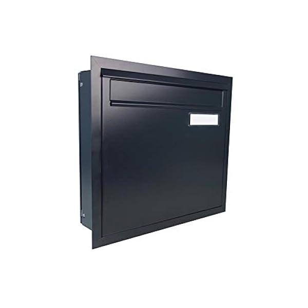 LETTERBOX24.de A-03 - Buzón de pasaporte (RAL 7016) con placa para nombre (profundidad: 10 cm)