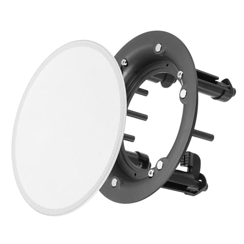 QUARKZMAN Cubierta y Base de Rejilla de Altavoz Empotrada en Techo, Redonda Blanca de Metal de 6.9 Pulgadas, Accesorio Magnético de Cubiertas de Polvo para Altavoces para Sistemas de Sonido