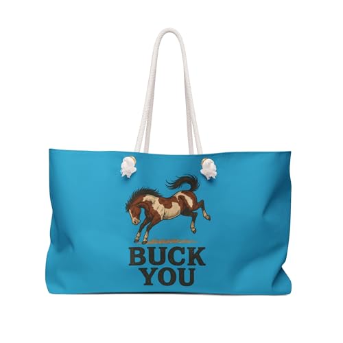 Playful Buck You Weekender Bag, Fun Travel Tote, Equestrian Gift, Beach Bag, Weekend Getaway Bag