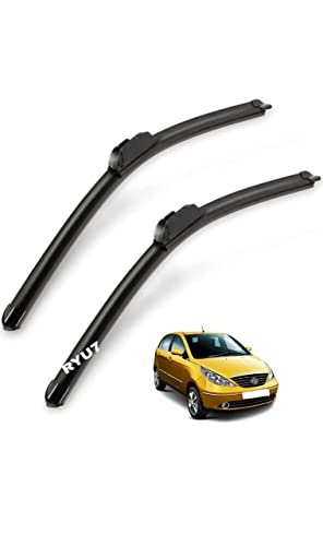 Image of Aerodynamic Design Frameless Wiper Blades Compatible with Indica Vista, Size-24 inch 16 inch (Pack of 2)