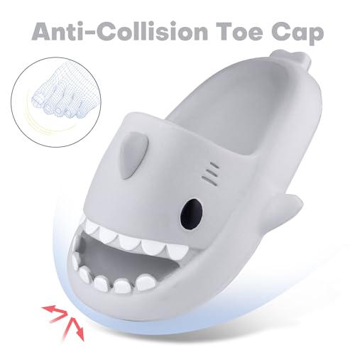 Image of Kids Shark Cloud Slides | Boys Girls Slip On Sandals | Toddler Beach Slippers | Youth Fish Flip Flops Pool Shower Shoes