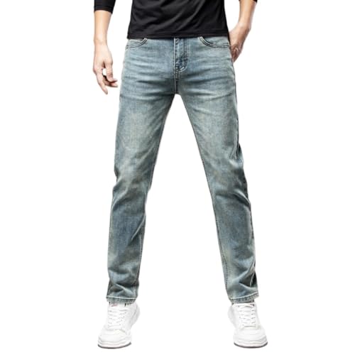 Stretch Vintage Straight Leg Jeans Cotton Spring and Autumn Office Pants Jeans