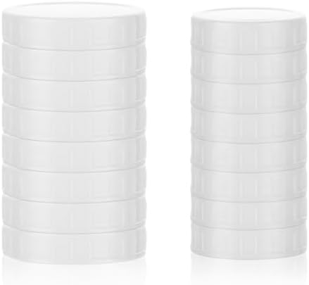 LOYORTY 72Pcs White Plastic Mason Jar Lids, 36 Regular Mouth & 36 Wide Mouth Plastic Canning Lids, 86mm &70mm Reusable Plastic Storage Caps for Mason/Canning Jars