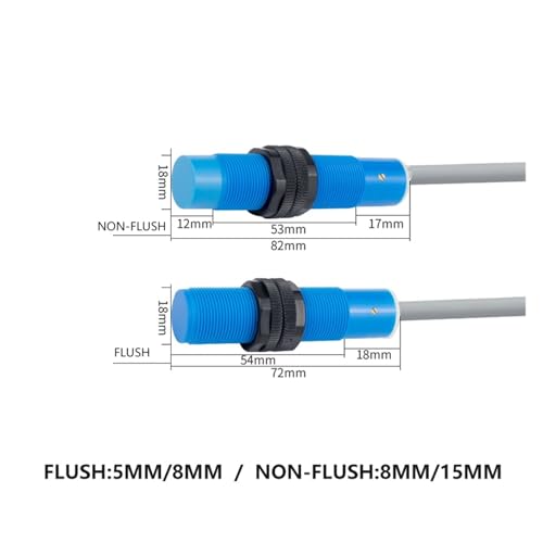 Capteur capacitif M18 PNP NO 15mm non flush en plastique étanche pour détection de niveau
